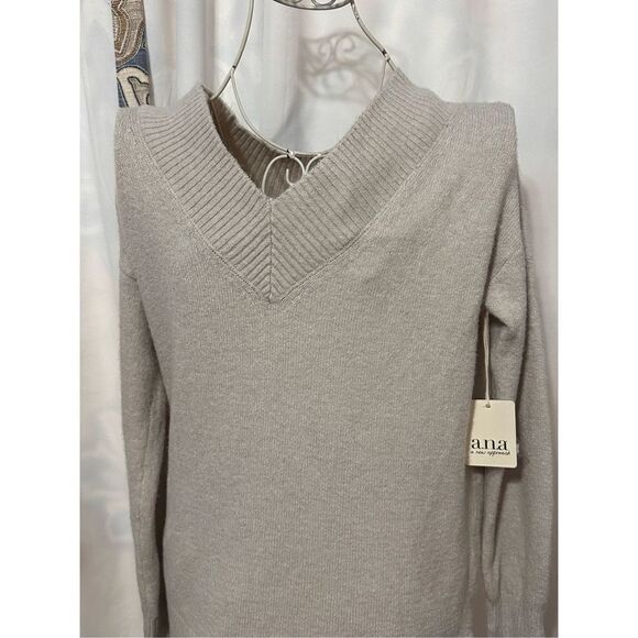 NEW WITH TAGS ANA A New Approach Sweater Womens Size small V-Neck TAN - Picture 2 of 8